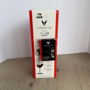 NWT Coravin Model One Black WINE Preservation System 2 Argon Capsule Bundle